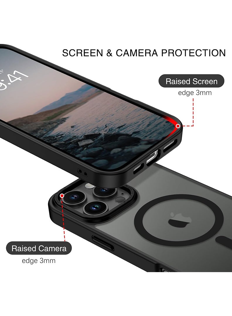 Rivin iPhone 16 Pro Max Case with MagSafe – Strong Magnetic Matte Cover, Military Grade Shockproof Protection, Anti-Scratch Soft TPU + Hard PC Slim Grip Case for iPhone 16 Pro Max (6.9”) – Black - Image 2